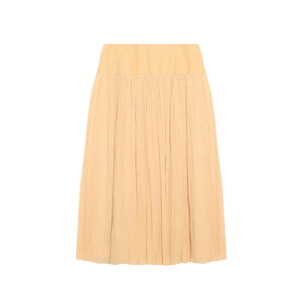Mint Velvet Yellow Drop Waist Crinkle Midi Skirt